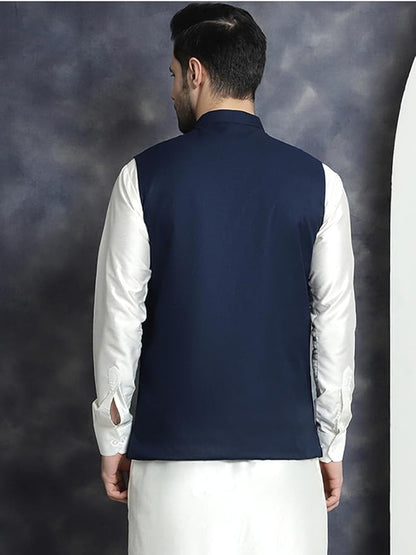 Men’s Blue Indian Traditional Nehru Jacket (Waistcoat)