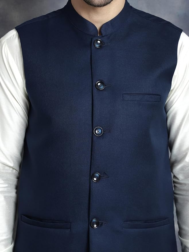 Men’s Blue Indian Traditional Nehru Jacket (Waistcoat)