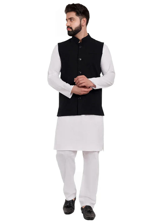 Men’s Black Indian Traditional Nehru Jacket (Waistcoat)