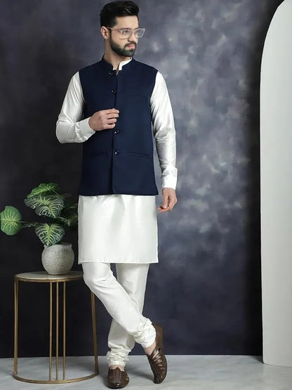 Men’s Blue Indian Traditional Nehru Jacket (Waistcoat)